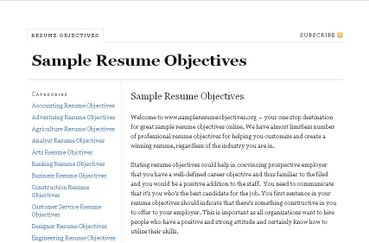 Objective examples for a resume