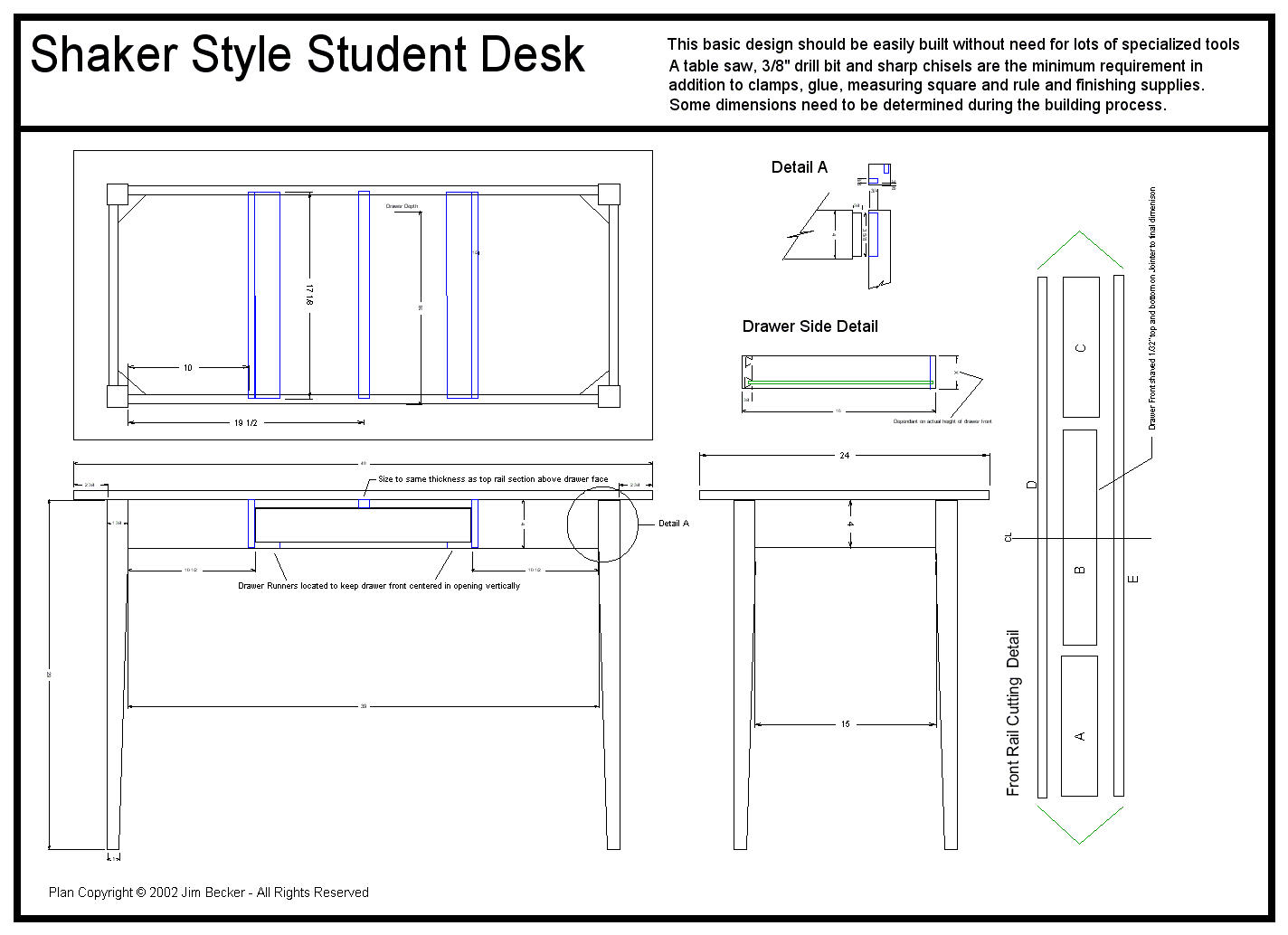Shaker Student Desk Plans