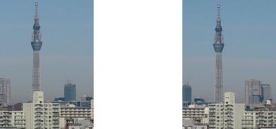 東京スカイツリー584m ミラー法3D立体ステレオ写真