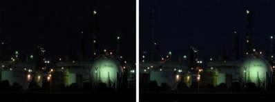 四日市 石油コンビナート夜景 平行法3D立体ステレオ写真