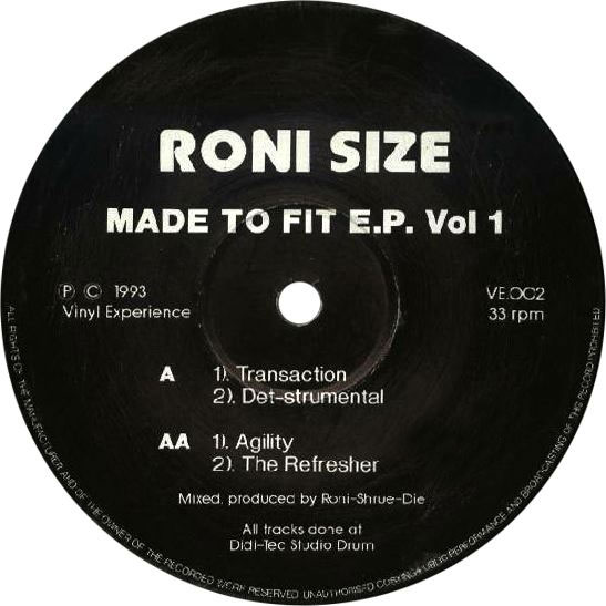 VE.002 : Roni Size - Made To Fit E.P. Vol 1