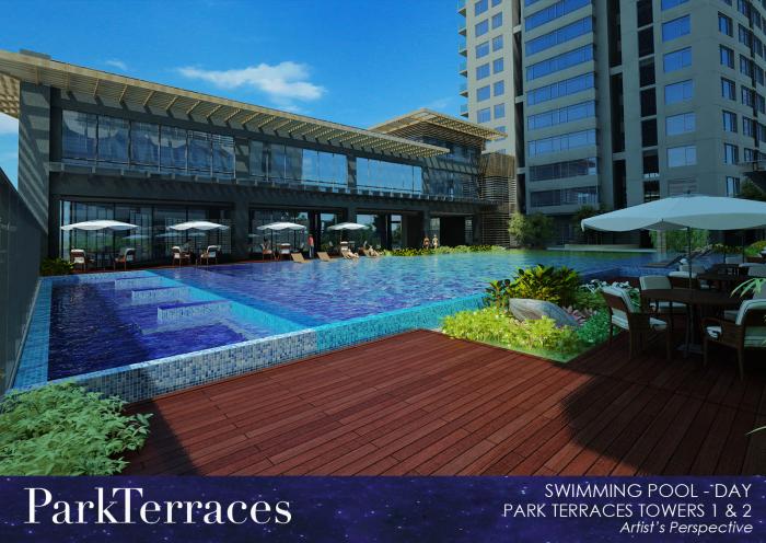 2011 Park Terraces Phase 1 Towers 1  2 Swimming Pool Perspective (Day)