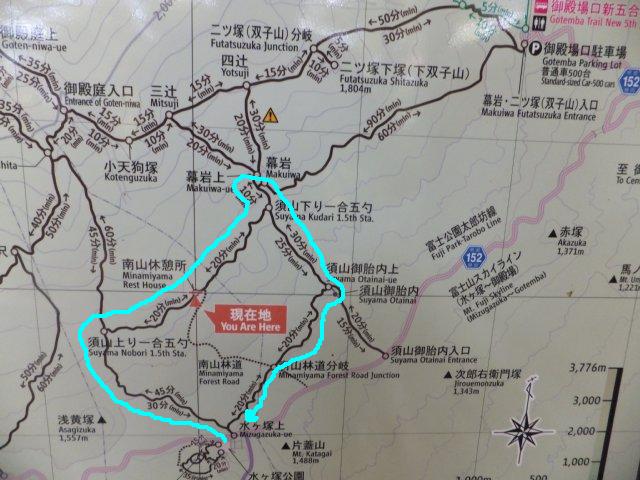 須山口登山歩道地図（水ヶ塚公園～幕岩）