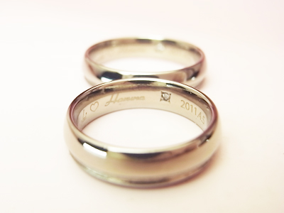 チタン　結婚指輪　内側