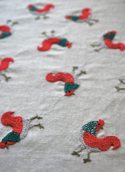 Rooster-embroidery