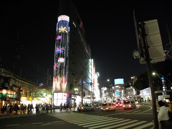 上野駅前の夜景